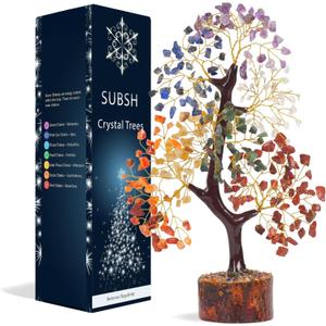 7 Chakra Tree of Life - Crystal Tree for Positive Energy - Healing Crystals and Stones - Birthday Gifts for Women, Home Office Decor -10-12" (Seven Chakra C16)
