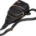 AOSTIHOT Small Sling Backpack for Women, Chest Bag Daypack Crossbody for Travel Sport Running Hiking Black