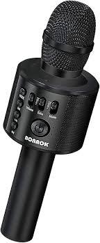 BONAOK Wireless Bluetooth Karaoke Microphone,3in1 Portable Handheld Karaoke Mic Speaker Machine Home Party Birthday for All Smartphones Q37 (Black)