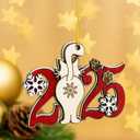 7 x Cat Christmas Ornament  2025 Cat Christmas Tree Hanging Ornament - Cute Wooden Kitten Tree Decoration with Snowflakes & Paw Prints for Kitten Lovers, Pet Owner Christmas Dcor