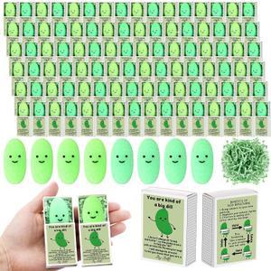 Wettarn 50 Sets Appreciation Pickle Gifts Cute Stress Balls with Support Gift Boxes Adults Party Favors for Employee Coworker Friends Office Positive Relief Toys Stocking Stuffers
