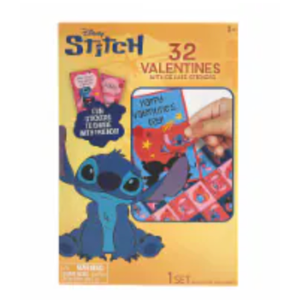 Disney Stitch Sticker Valentine Cards, 32 ct