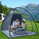 UNP Pop up Sports Tent, Waterproof Outdoor Pod with Floor Mat & Top Cover, Dome Tents Camping Shelter for Sports Watching Soccer, Football, and Ice Fishing (3 Person Tent Black)