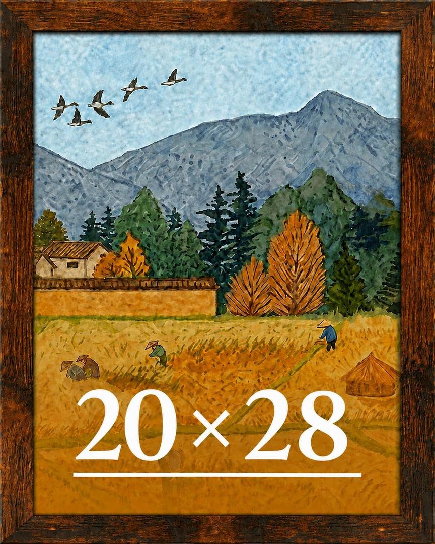 20x28 Picture Frame for Wall Display, 20x28 Brown Picture Frame with Shatter Resistant Plexiglass, Stable and Sturdy 20 x 28 Poster Frame for Wall Display, Handpicked Gift Collection, 1 Pack