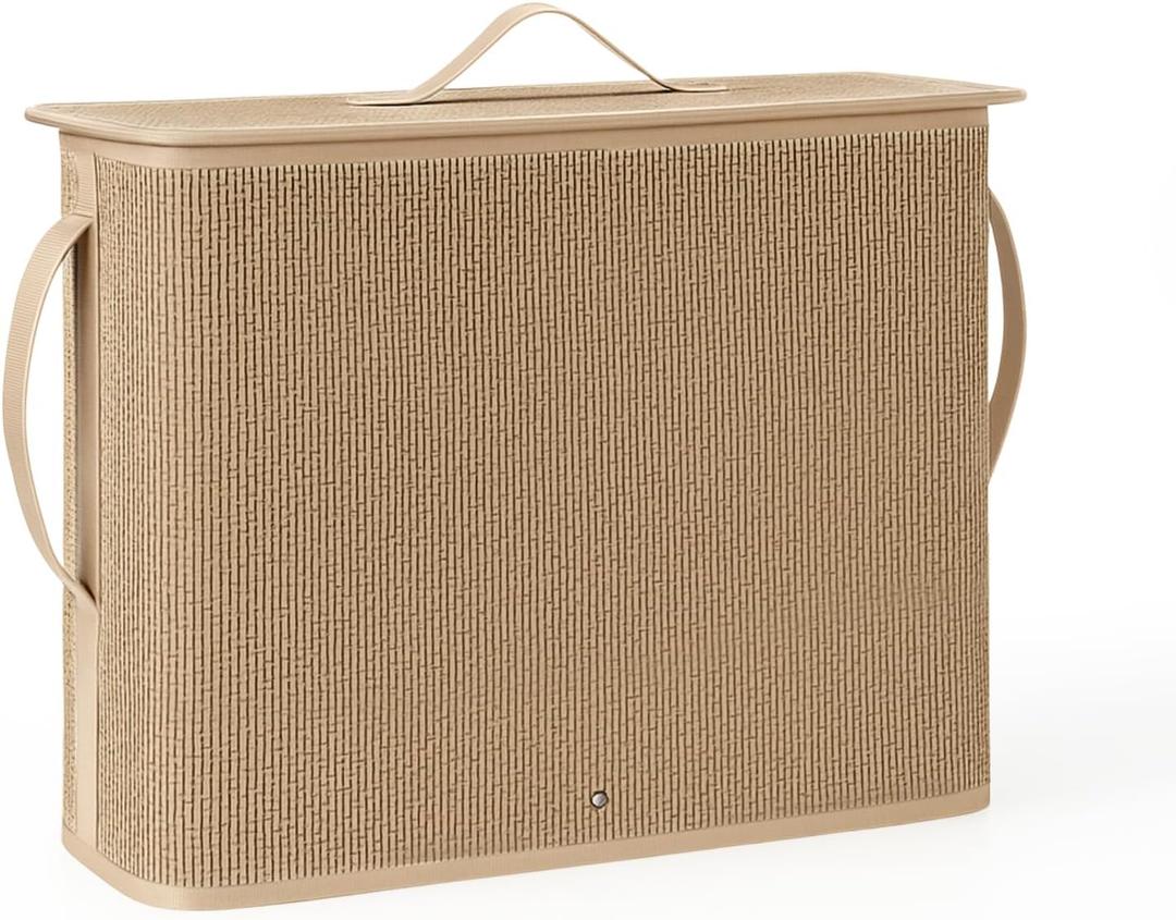 AceOrbit Bamboo Toilet Paper Storage Basket with Lid and Handle 32L Capacity 12Rolls Bathroom Toilet Paper Holder Handwoven Organizer Basket Bathroom Accessories