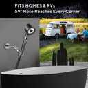 Filtered Shower Head with Handheld, High Pressure 5-Spray Showerhead & Power Wash - 59" Hose, Bracket, ON/OFF Switch & Replaceable Filter (Black)