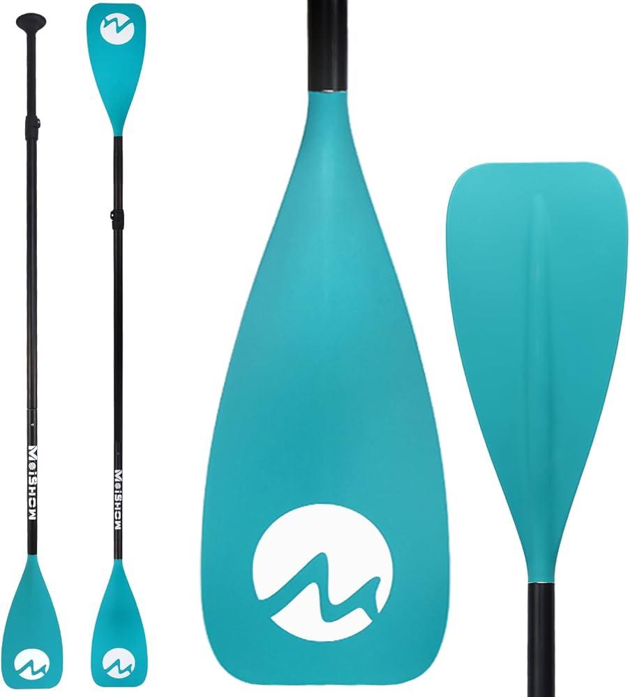 MoiShow SUP Paddle Board Paddle - Adjustable Paddleboard Paddle Oar 4-Piece Floating Aluminum SUP Kayak Paddle