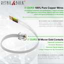 8FT RJ11 Telephone Cord  Pro Grade 4-Wire Landline Phone Cable, 100% Copper, Heavy Duty PVC Jacket, Thick Gold Contacts for Phone, Fax, DSL (White, Made in USA)