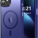 Upgraded Magnetic for iPhone 12 Case/iPhone 12 Pro Case, [Compatible with Magsafe & Military-Grade Protection] Slim Translucent Matte Phone Case for iPhone 12/12 Pro 6.1 inch,Deep Blue