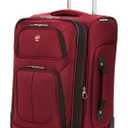 SwissGear Sion Softside Expandable Luggage Carry-On Suitcase with 360 Degree Wheels & Retractable Handle 21 Inch, Perfect for 1-3 Night Trips Burgundy
