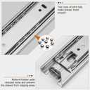 LONTAN Full Extension Drawer Slides 8 Inch Ball Bearing Cabinet Glides 1 Pair Silver Drawer Runners 3 Section Side Mount Rails for Furniture