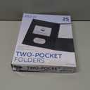 FILE-EZ Two-Pocket Folders, Black, 25-Pack, Textured Paper, Letter Size (EZ-32505)