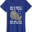 She is Beauty She is Trash she Will bite You in The Ass TShirt, Pack Of 2, Size L, XL Royal Blue