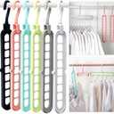 Closet Organizers and Storage,College Dorm Room Essentials,Pack of 6 Multifunctional Organizer Magic Space Saving Hangers with 9 Holes Storage Organization for Wardrobe Closet (Multicolor)