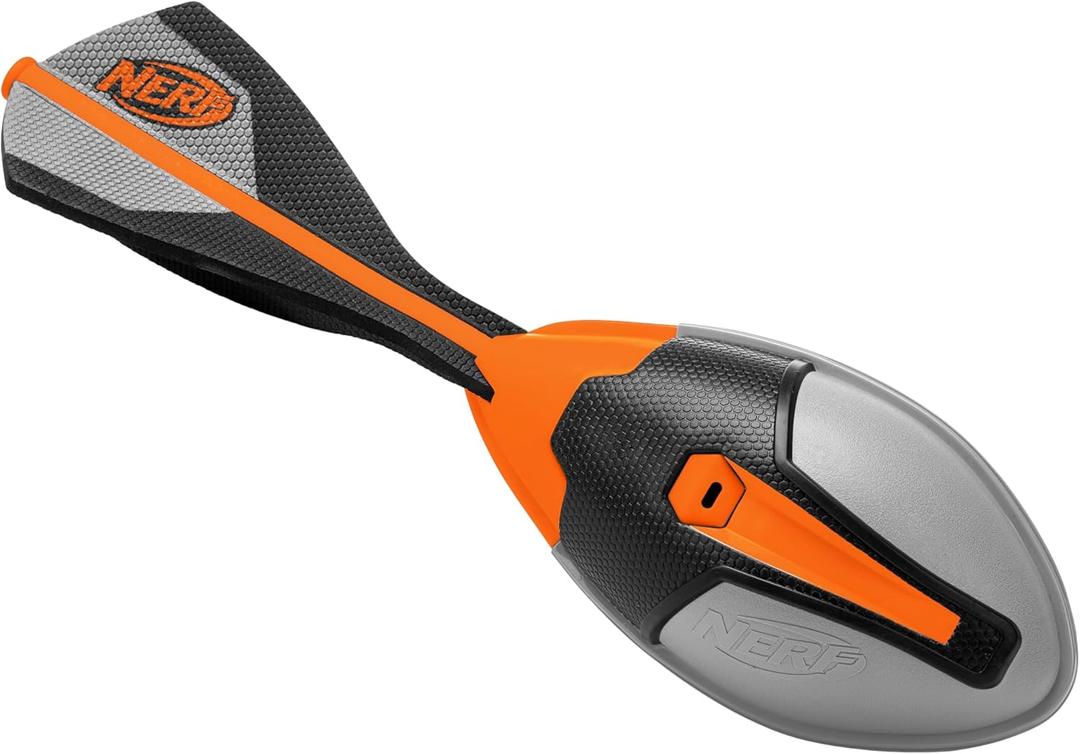 NERF Vortex Ultimate Grip Foam Football - NERF Soft Vortex Football for Long-Distance Throws - All-Weather Perfect for Pool + Beach - Kids Ultimate Grip Whistle Foam Ball (One Size, Orange/White)