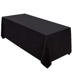 Surmente Black Tablecloth 90 x 132-inch Rectangular Polyester Table Cloth for Weddings, Banquets, or Restaurants
