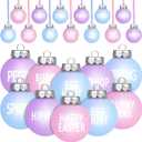 Riceshoot 12 Pieces Easter Hanging Ball Ornament Easter Tree Ornaments Decorations Plastic Hanging Decorations with Rope for Home Tree Party Office Gifts Supplies