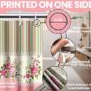Rose Shower Curtain Spring Floral Pink Girl Bathroom Decor, Waterproof Cloth Fabric with Hooks, 60" W x 72" L