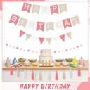 SmoothNovelty 139 Pcs Felt DIY Custom Banner Kit Include 104 Letters 18 Swallowtail Flags 15 Pennants 2 Pcs Pom Pom Garland Tassel Pompom Decoration for Home Baby Shower Birthday(Baby Pink)