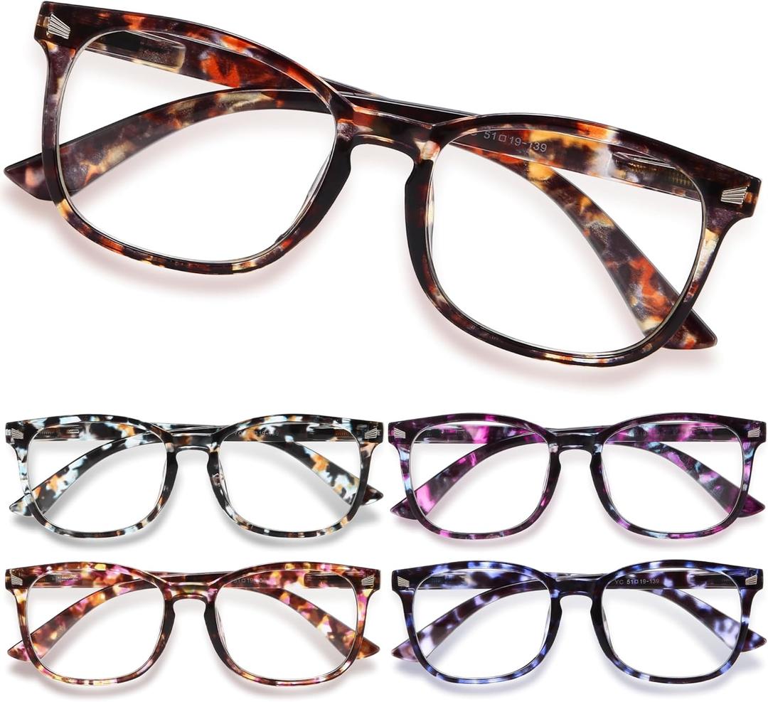 CCVOO Reading Glasses for Women/Men, Eyeglasses, Blue Light Readers for Women/Men, Computer Eye Glasses, Cheaters (*C2 Flower Mix) +1.5