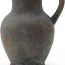 SIDUCAL Ceramic Rustic Farmhouse Vase with Handle, Terracotta Vase, Minimalist Decorative Vases for Home Decor, Table, Wedding,Living Room, Shelf, Decoration(BD) 