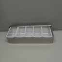 New Star Foodservice 48032 Stainless Steel Condiment Dispenser with 5 Compartments (No Ice Tray) (Silver)