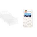 Dream On Me Classic Design Toddler Bed in White, Greenguard Gold Certified & Foam 2-in-1 Breathable Twilight 5" Spring Coil Crib and Toddler Bed Mattress Firm