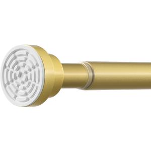 Tension Curtain Rod 31 to 75 Inch Gold Spring Tension Rods for Windows Adjustable Curtain Rod No Drilling Expandable Pressure Curtain Rod Shower Rods for Closets,Bathroom,Kitchen,Doorway