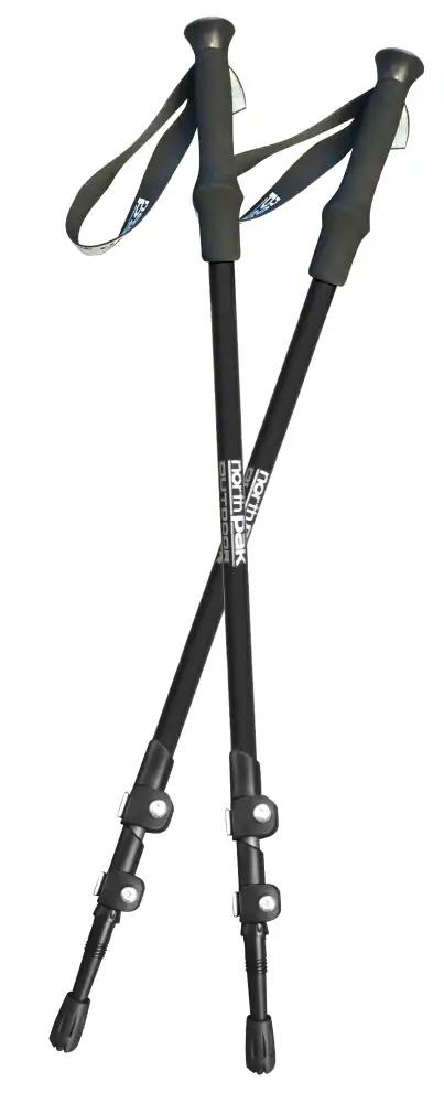 North Pak Trekking Pole Set - Black - 2 Pack