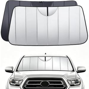 Windshield Sun Shade for Toyota Tacoma 2016-2023, Custom Fit Foldable Front Window Sunshade Sun Visor Protector, Blocks Heat & UV Rays Maintain Cool Interior Accessories