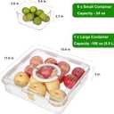 Taiuloo Divided Serving Tray with Airtight Lid and Handle, 6 Compartment Snackle Box Container, Portable Snack Platters, Clear Fridge Organizer & Food Storage for Veggie, Fruit, Charcuterie, Nuts