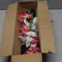 WdtPro 2025 Upgraded Solar Lights Outdoor 6 Pack, Solar Garden Lights with 24 Blooming Lily RGB Light, 7 Color Changing Waterproof Solar Flower Lights for Outside Yard, Patio Decor Gifts