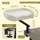 PAWZ Road Cat Desk Bed for Indoor Cats, Cat Bed for Desk Supports Up to 50 lbs, 360 Rotation & Adjustable, Nest Desktop Attachment Cats Hammock for Table, White