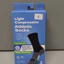 Athletic Socks for Women and Men (2 Pairs) Sport Running Crew Socks - Moisture Wicking Sock for Hiking, Cycling, Gym (Black, L)