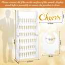 Ziliny 5 Ft Champagne Wall Display Stand - 6 Tier Acrylic Champagne Tower Holder with 50 Plastic Flute Glasses, Freestanding Mimosa Bar Stand for Wedding Birthday Bridal Shower Party Decorations