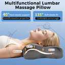 Rechargeable Heated Neck Massager Pillow - Cordless Cervical Neck Pillow with Heat, Deep Tissue Massage and Traction Stretching Functions, Neck Muscle Pain and Stiffness，for Side/Back Sleepers