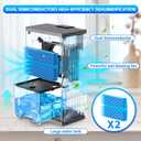 PSOS Dehumidifier, Dehumidifiers for Home, 98 OZ Water Tank, (1000 sq.ft) Quiet Dehumidifier for Basement Bathroom Bedroom with Humidity Display, Auto Shut Off, Relaxing 7 Color Ambient Light(Gray)