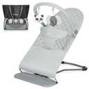Orzbow Portable Baby Bouncer, Foldable Baby Bouncer Seat with Storage Bag and Removable Play Bar, 3 Recline Positions, 0-12 Months Up to 20lbs, Ergonomic Design, Easy to Wash, Gray