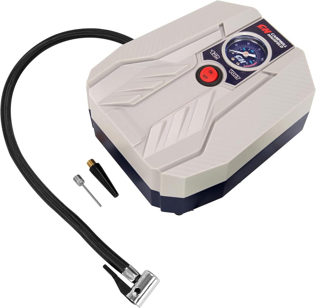 CAMPBELL HAUSFELD 150 PSI Air Compressor - 12 Volt Portable Air Compressor for Tires, Compact Tire Pump, Efficient and Durable Design for Car, Bike, and Sports Equipment Inflation Needs