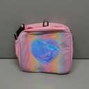 Lunch Box for Kids Girls, Insulated Rainbow Tote Bag Leakproof Thermal Cooler Reusable Lunch Bag for School Office Outdoor (Pink with Strap)