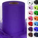 Purple Tulle Fabric Roll 6 Inch by 100 Yards (300 feet) Sheer Netting Spool for Tutu Skirt Gift Wrapping Wedding Baby Shower Halloween Party Decorations DIY Crafts