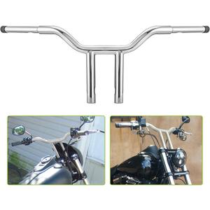 Mofun 12" Handlebar T Bar 1.25" Steel Pipe Compatible with Harley Dyna Low Rider Fat Bob Super Glide Street Bob 1996-2024, Sportster 1200 883, Softail Fat Boy Heritage Classic, Road King Chrome