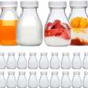 Accguan Reusable Glass Bottles with Lids,11oz, Suitable for Milk, Juice, Beverage, Party, Weddings, Shower Supplies and Gifts (22 pcs)