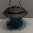 Solar Bird Feeders for Outside Hanging Metal Wild Bird Feeder Solar Lanterns Outdoor Waterproof Garden Decor for Yard Blue