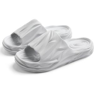 Spesoul Cloud Slides for Men Women Soft Thick Sole Slide Sandals Recovery Foam Pillow Slippers for House Shower Pool Beach Indoor Outdoor Walking (7-8 Wide Women/6-7 Wide Men, Grey)