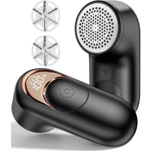 Fabric Shaver Lint Remover, Rechargeable Lint Shaver with 6-Leaf Blades, Sweater Defuzzer, Quickly Remove Fuzz Lint Balls for Clothes, Sweater, Couch, Blanket, Curtain, Wool, Cashmere