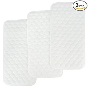 BlueSnail Quilted Thicker Waterproof Changing Pad Liners,3 Count(Snow White 13 x 27)