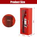 Wall Mount Fire Extinguisher Cabinet for 10LB Fire Extinguisher,24" H x 9" W x 6" D Fire Extinguisher Box with Handle & Lock,Red Steel Storage Case Fire Extinguisher Holder for Indoor/Outdoor
