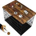 Dog Crate Topper Wood 54 Inch Dog Crate Topper Crate Table Topper Collapsible Dog Kennel Topper for Decorative Dog Crate, Suitable for 54 Inch Wire Dog Crate (Furniture Style, Brown)