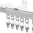 Hoeflife Curtain Track,Ceiling Curtain Track,Wall Mount Curtains Tracks,Heavy Duty Sliding Room Divider Ceiling Mount Curtains Tracks Rails Rod System with Clips 6-9ft White